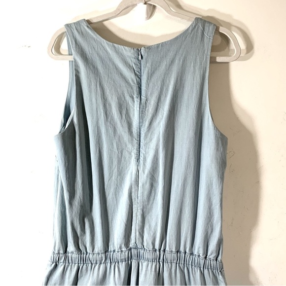 H by Halston Light Blue Chambray Sleeveless Lyocell Jumpsuit - Picture 11 of 11